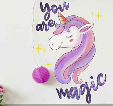 You are magic unicorn text fairy tale sticker - TenStickers
