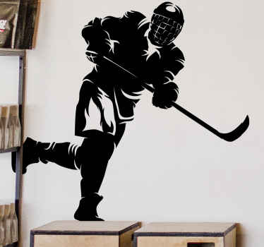 Hockey Player Action football wall sticker - TenStickers