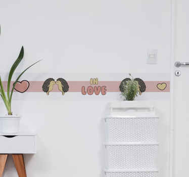 Frise autocollante couple de hérissons s'embrassant - TenStickers