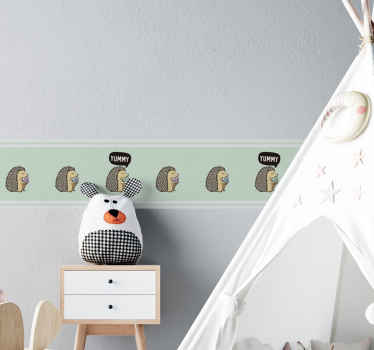 Cenefa adhesiva linda colección de erizos - TenVinilo