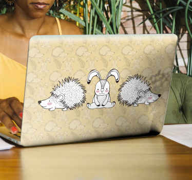 Schattig dieren trio laptop sticker - TenStickers