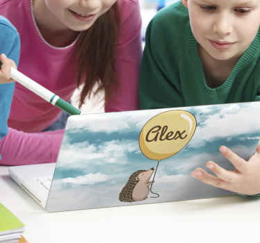 Customize porcupine with balloon  laptop skin - TenStickers