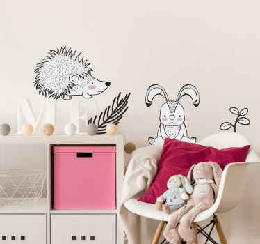 Autocolant de perete de porc și iepuri - TenStickers