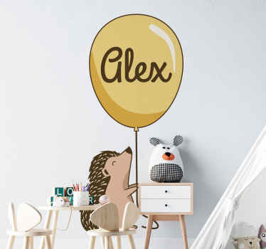 Adesivo murale bambini riccio con palloncino - TenStickers