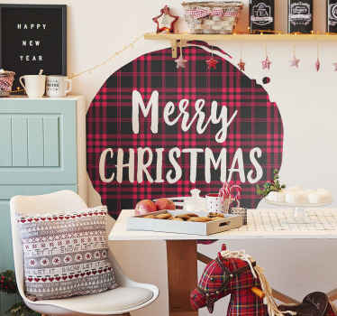 Sticker Weihnachten Weihnachts-tartan-mustertext - TenStickers