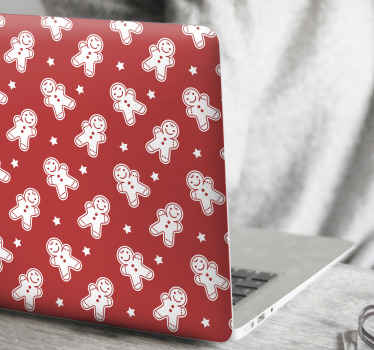 Gingerbread Character Pattern laptop skin - TenStickers