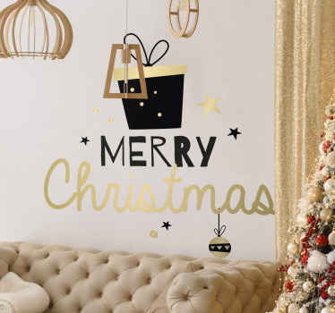 Weihnachtssticker frohe weihnachten geschenkbox - TenStickers