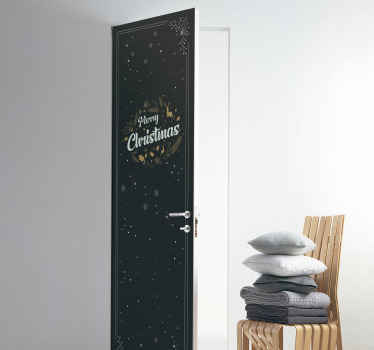 Veseli božični sestavek nalepka za vrata - TenStickers