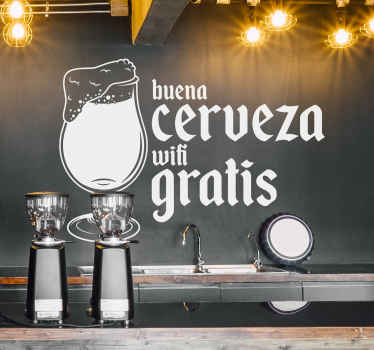 Vinilo bebida Buena berr wifi gratis - TenVinilo