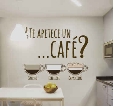 Vinilo bebida Le gustaría un café - TenVinilo