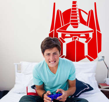 Vinilo con el icono del jefe de los Autobots, los transformers justicieros que mantienen una lucha encarnizada con los Decepticons, el malvado Megatron