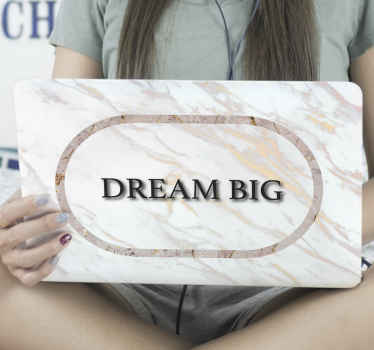 Motiverend marmerontwerp laptop sticker - TenStickers