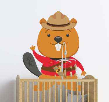 Sticker Chambre Enfant Castor mignon - TenStickers