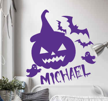 Pegatina personalizable de Halloween - TenVinilo