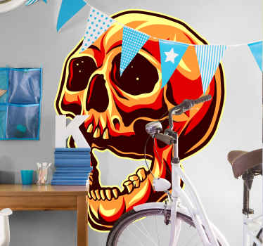 Pegatina Halloween juvenil calabera aterradora - TenVinilo