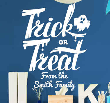 Trick or treat personalized halloween sticker - TenStickers