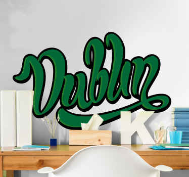 Cute Dublin text wall sticker - TenStickers