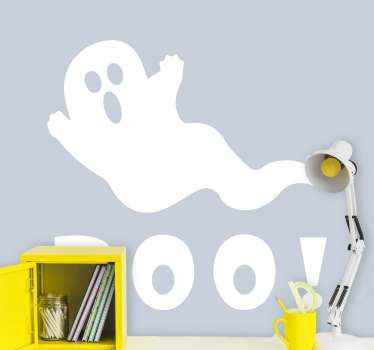 Boo-tekst med et halloween-klistremerke - Tenstickers