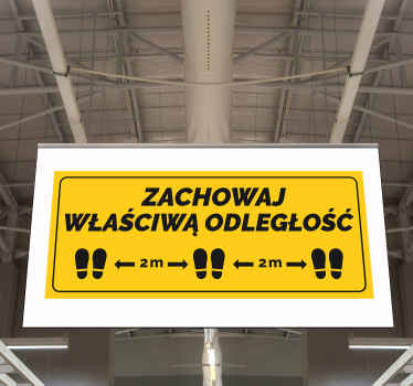 Naklejka na ścianę Zachowaj odpowiednią odległość - TenStickers
