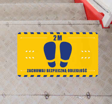 Naklejka na podłogę Zachowaj bezpieczny odstęp - TenStickers