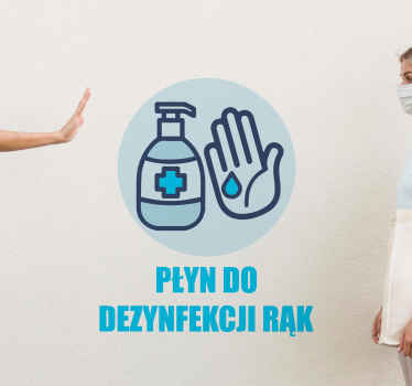 Naklejka na ścianę różne oznaczenia środek odkażający - TenStickers