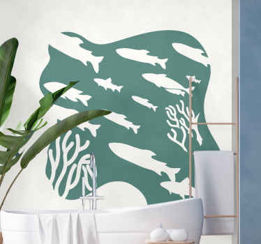 Fiskar fiskvägg vinyl klistermärke - Tenstickers