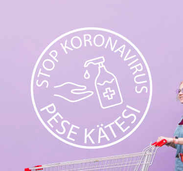 Hieno pese kätesi korona tekstitarra - Tenstickers