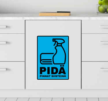 Hieno puhtaat pinnat korona Kyltti tarra - Tenstickers