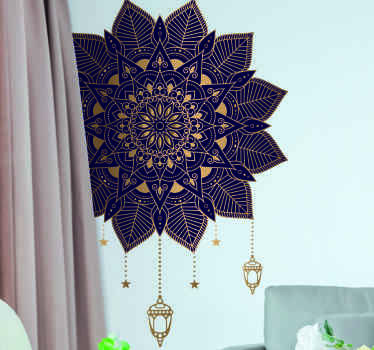 Mandala with elegant drops  floral wall sticker - TenStickers