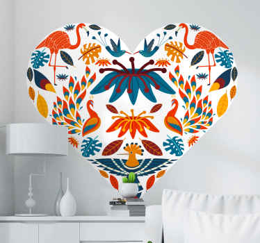 Styl srdce tenango s nálepkou na ptačí stěnu - TenStickers