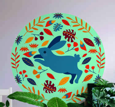 Playful Rabbit Illustration animal wall sticker - TenStickers