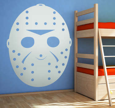 Odlična enobarvna nalepka znamenite hokejske maske morilca v petek 13. , jason!