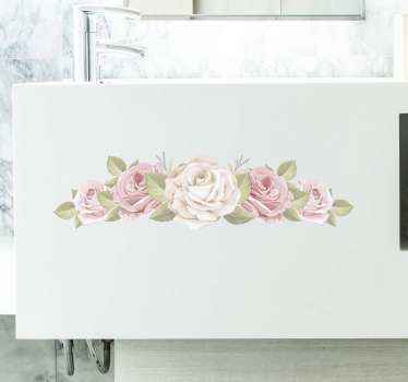 Hvid og lyserød pioner blomster vægklistermærke - TenStickers