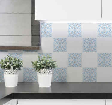 Vintage blå grå flise klistermærke - TenStickers