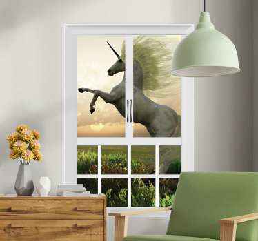 3d-enhjørninger visuelle effekter vægklistermærke - TenStickers