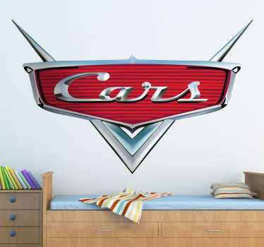 Adhesivo de la película de animación representado como un frontal de coche clásico lacado y metalizado. Un vinilo infantil para los más pequeños de la casa.