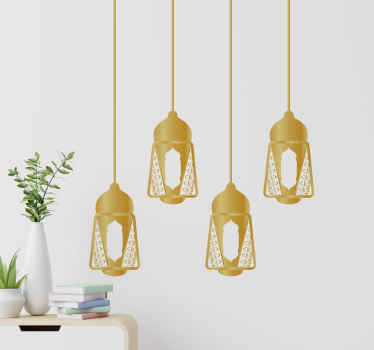 Ramadan Kareem hanging lamps Location decal - TenStickers