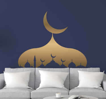 Ramadan Kareem gold mosque Location sticker - TenStickers