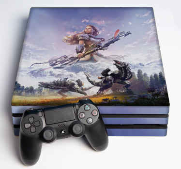 ビデオゲームコンソールおよびコントローラー用の装飾的な地平線ゼロ夜明けps4スキンステッカー。製品は適用が簡単で高品質です。