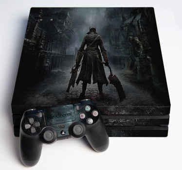 Decorative video game console sticker to wrap the surface of your device. A design of Bloodborne, it is easy to apply and of high quality.