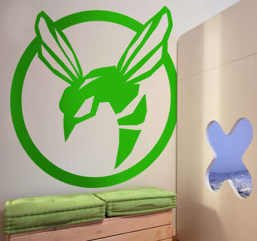 Great monochrome decal illustrating the emblem of the famous superhero, The Green Hornet!