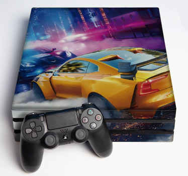 Ps4 sticker of need for speed. A notorious speed game design featured with beautiful background theme to decorate any console or controller space.
