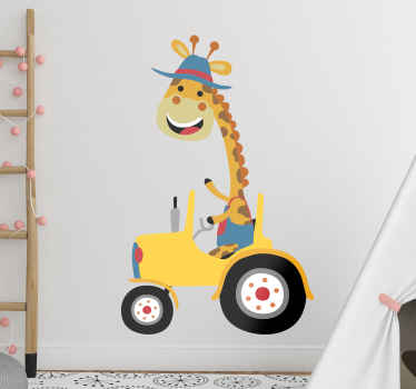 Sticker Illustration Contour du tracteur - TenStickers