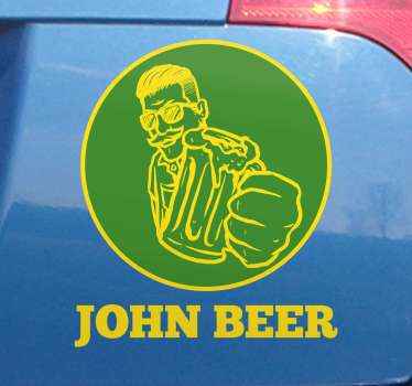 John beer Car vinyl Sticker - TenStickers