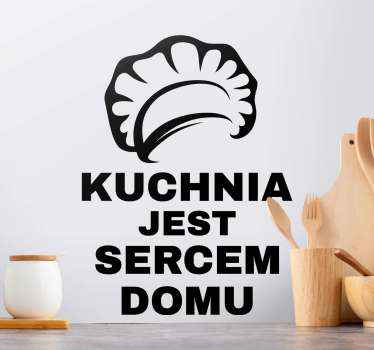 Naklejka na ścianę do kuchni jest sercem domu - TenStickers