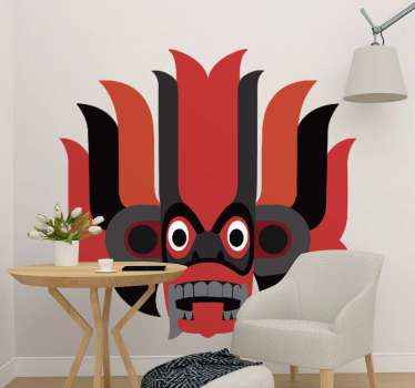 Sri Lanka traditional devil mask wall sticker - TenStickers