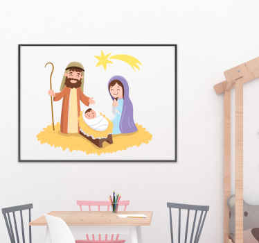 Naklejka na ścianę Maryja, Józef i Jezus - TenStickers