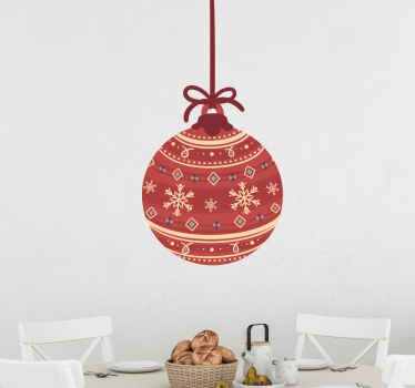 Red bauble christmas sticker - TenStickers