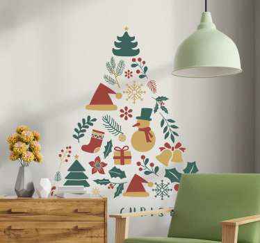 Holiday ornaments cluster christmas sticker - TenStickers