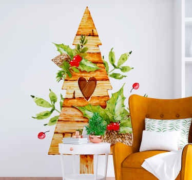 Water colour tree christmas sticker - TenStickers